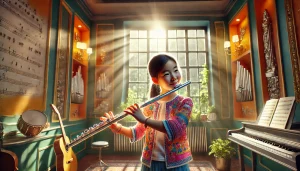 Child playing Flute