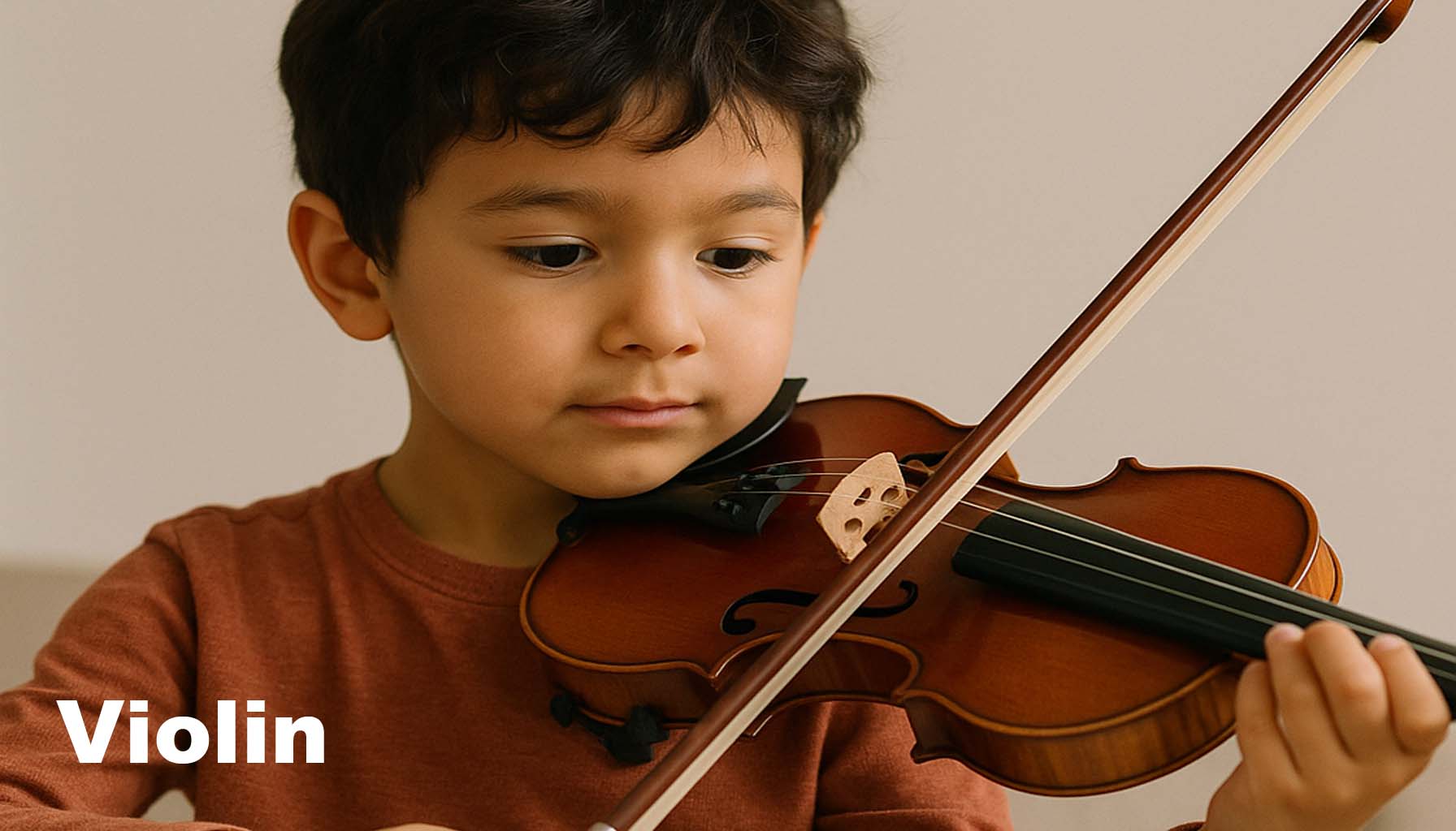 Child playing violin