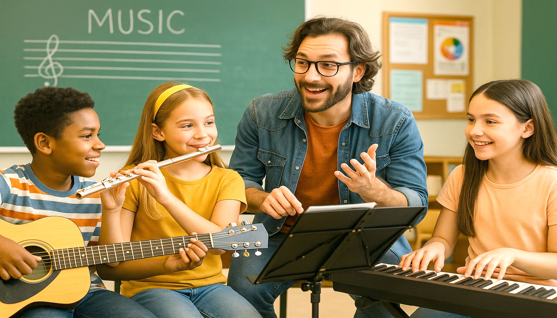 Pic of teacher with students